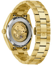 Load image into Gallery viewer, Gold watch with visible brand name Bulova on a white background