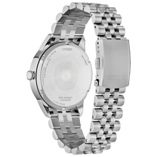 Load image into Gallery viewer, Silver Citizen watch with metal band on a white background
