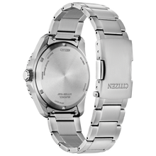 Load image into Gallery viewer, Silver Citizen watch with metal band on a white background