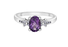 Load image into Gallery viewer, Amethyst and Diamond Flower Ring Fifth Avenue Jewellers