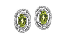 Load image into Gallery viewer, Silver Swirl Birthstone Earrings