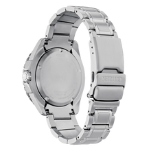 Load image into Gallery viewer, Silver watch with a detailed band on a white background