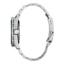 Load image into Gallery viewer, Close-up of a silver watch band on a white background