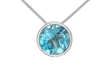 Load image into Gallery viewer, Blue Topaz Slider Necklace Fifth Avenue Jewellers