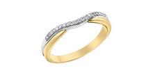 Load image into Gallery viewer, Two-tone gold ring with diamond accents on a white background set at an angle