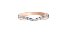 Load image into Gallery viewer, Rose gold ring with diamond accents on a white background