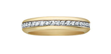 Load image into Gallery viewer, Gold ring with diamond accents on a white background 4mm wide Fifth Avenue Jewellers Kamloops BC