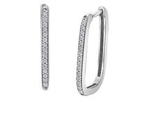 Load image into Gallery viewer, Diamond Paperclip Hoops