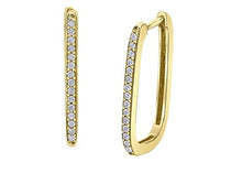 Load image into Gallery viewer, Diamond Paperclip Hoops