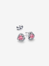 Load image into Gallery viewer, Pandora Elevated Pink Heart Stud Earrings