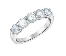 Load image into Gallery viewer, White gold ring with diamonds on a white background