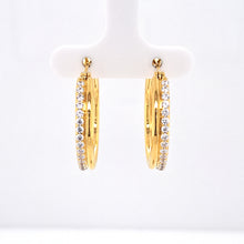 Load image into Gallery viewer, Double Row Goddess Hoop Earrings Fifth Avenue Jewellers Kamloops BC