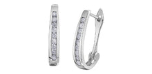 Load image into Gallery viewer, White Gold Channel Set Diamond J Hoops .33ct Fifth Avenue Jewellers