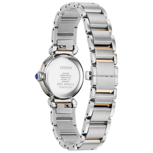 Load image into Gallery viewer, Silver Citizen watch with a detailed back view on a white background