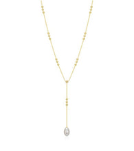 Load image into Gallery viewer, Genesis Gold Plated Three Bead Pearl Y Necklace Fifth Avenue Jewellers