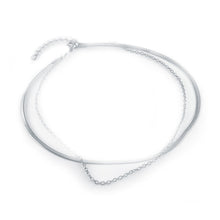 Load image into Gallery viewer, Herringbone And Oval Link Layered Bracelet Stainless Steel Fifth Avenue Jewellers