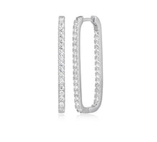 Load image into Gallery viewer, Inside Out Rectangular Hoop Earrings Silver Fifth Avenue Jewellers