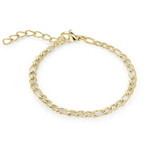 Load image into Gallery viewer, Gold figaro link chain bracelet on a white background