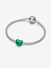Load image into Gallery viewer, Pandora Metallic Green Heart Charm