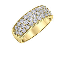 Load image into Gallery viewer, Pave Three Row Band Side Detail