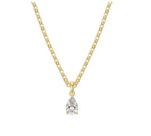 Load image into Gallery viewer, Pear Shaped CZ Solitaire Necklace Fifth Avenue Jewellers