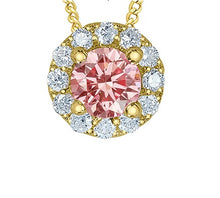 Load image into Gallery viewer, Pink Diamond Halo Necklace Fifth Avenue Jewellers