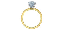 Load image into Gallery viewer, Gold ring with a diamond on a white background profile