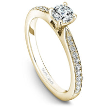 Load image into Gallery viewer, Gold ring with a diamond on a white background