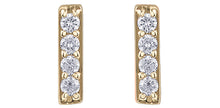 Load image into Gallery viewer, Small Diamond Bar Stud Earrings in Yellow Gold Fifth Avenue Jewellers