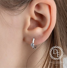 Load image into Gallery viewer, Round Diamond Huggie Earrings