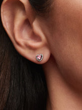 Load image into Gallery viewer, Pandora Elevated Pink Heart Stud Earrings