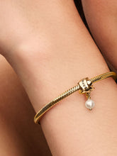 Load image into Gallery viewer, Pandora Treated Freshwater Cultured Pearl Ribbon Charm