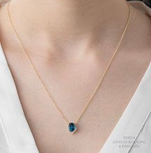 Load image into Gallery viewer, London Blue Topaz and Diamond Necklace Worn