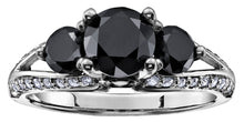 Load image into Gallery viewer, Three Stone Black Diamond Ring Fifth Avenue Jewellers
