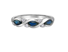 Load image into Gallery viewer, Three Stone Sapphire & Diamond Band Fifth Avenue Jewellers Kamloops BC