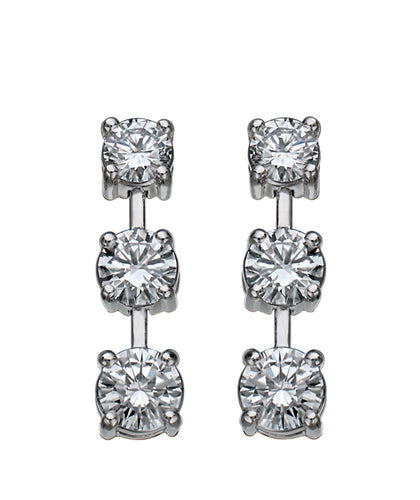 Triple Diamond Drop Earrings Fifth Avenue Jewellers