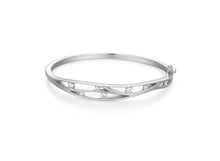 Load image into Gallery viewer, Silver bracelet with small CZ on a white background
