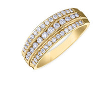 Load image into Gallery viewer, Triple Row Diamond Band Detail