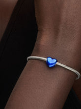 Load image into Gallery viewer, Pandora Metallic Deep Blue Heart Charm