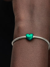 Load image into Gallery viewer, Pandora Metallic Green Heart Charm