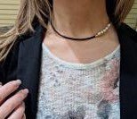 Load image into Gallery viewer, Black Leather & Pearls Wrap Bracelet - Fifth Avenue Jewellers