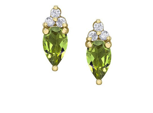 Diamond Crowned Peridot Earrings - Fifth Avenue Jewellers