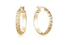 Load image into Gallery viewer, Diamond Cut Gold Hoops - Fifth Avenue Jewellers
