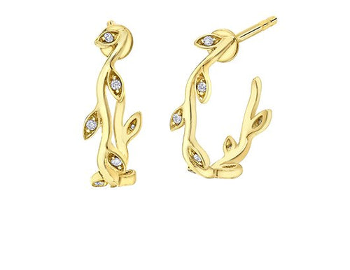Diamond Vine Hoop Earrings - Fifth Avenue Jewellers