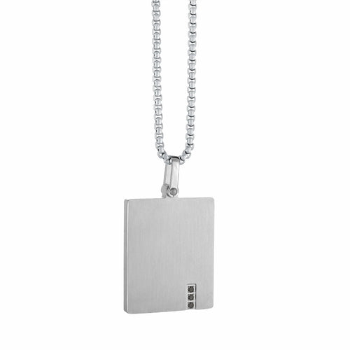 Dog Tag With Black Spinel Accents - Fifth Avenue Jewellers