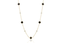 Load image into Gallery viewer, Gold Plated Clover Station Necklace - Fifth Avenue Jewellers