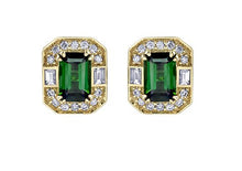 Load image into Gallery viewer, Green Tourmaline Art Deco Earrings - Fifth Avenue Jewellers