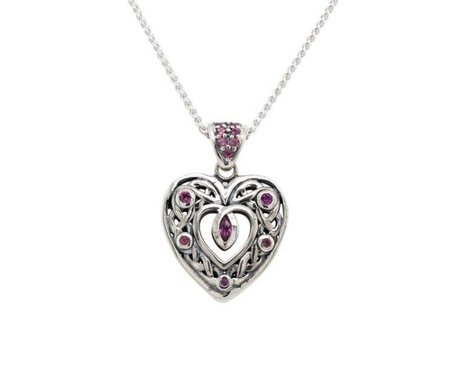 Keith Jack Small Silver Celtic Heart Pendant Necklace - Fifth Avenue Jewellers