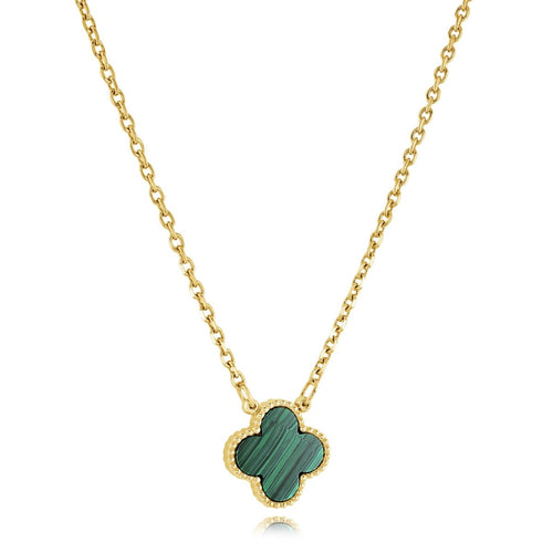 Lucky Flower Green Malachite Necklace - Fifth Avenue Jewellers