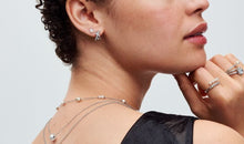 Load image into Gallery viewer, Pandora Crossover Pavé Hoop Earrings - Fifth Avenue Jewellers